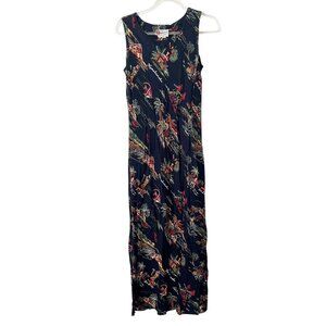 Hilo Hattie Womens Small Hawaii Novelty Sleeveless Tank Maxi Rayon Dress